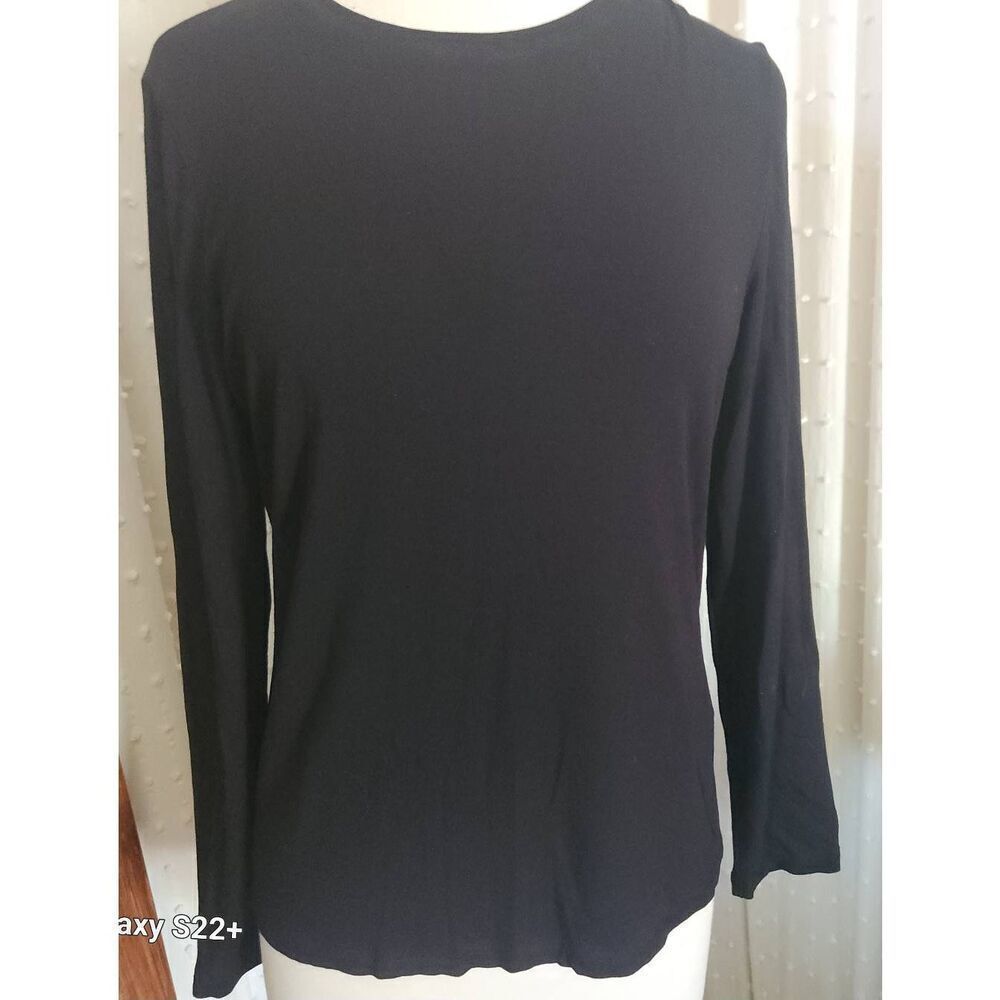 Splendor classic black long-sleeved t-shirt, longer style VGC